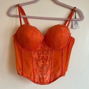 Primark orange lacy corset - NWT